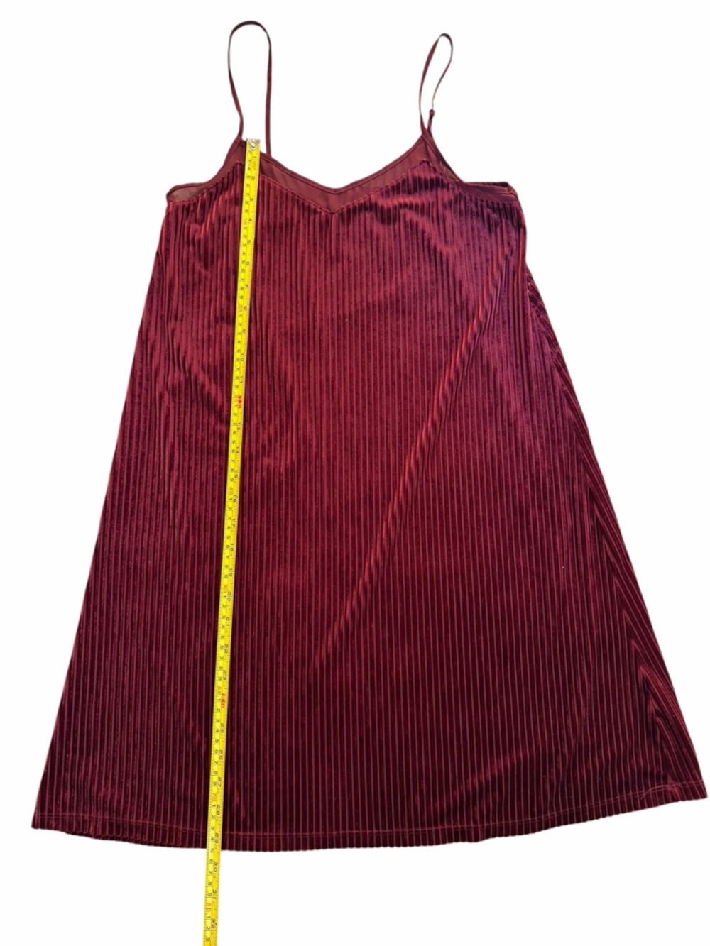 Wine Ribbed Slip Dress - Picture 7 of 7